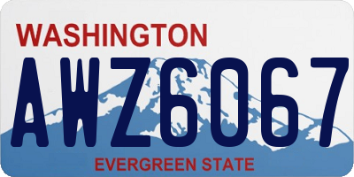 WA license plate AWZ6067
