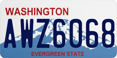WA license plate AWZ6068