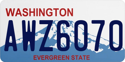 WA license plate AWZ6070