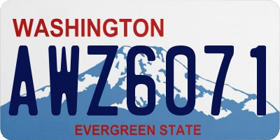 WA license plate AWZ6071