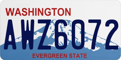 WA license plate AWZ6072