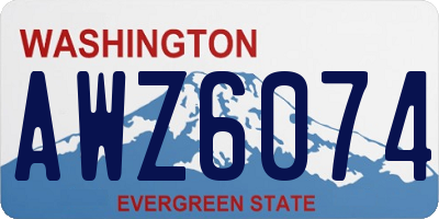 WA license plate AWZ6074