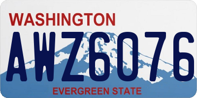 WA license plate AWZ6076