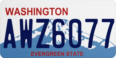 WA license plate AWZ6077