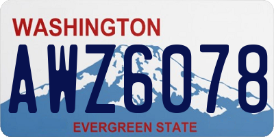 WA license plate AWZ6078