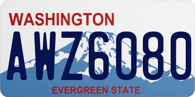 WA license plate AWZ6080