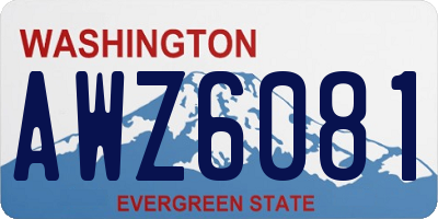 WA license plate AWZ6081