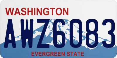 WA license plate AWZ6083