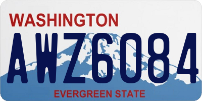 WA license plate AWZ6084
