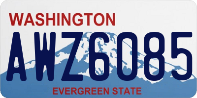 WA license plate AWZ6085