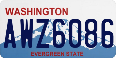WA license plate AWZ6086