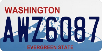 WA license plate AWZ6087