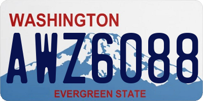 WA license plate AWZ6088