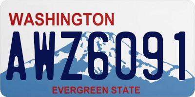 WA license plate AWZ6091