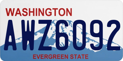 WA license plate AWZ6092