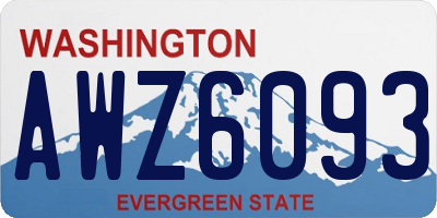 WA license plate AWZ6093