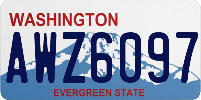 WA license plate AWZ6097