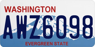 WA license plate AWZ6098