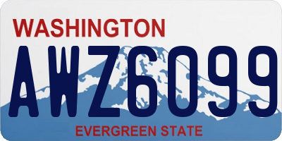WA license plate AWZ6099