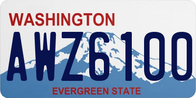 WA license plate AWZ6100