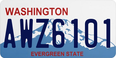 WA license plate AWZ6101