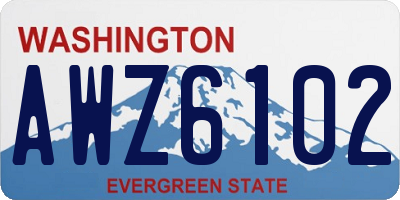 WA license plate AWZ6102