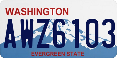 WA license plate AWZ6103