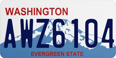 WA license plate AWZ6104