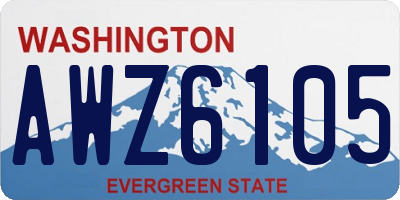 WA license plate AWZ6105