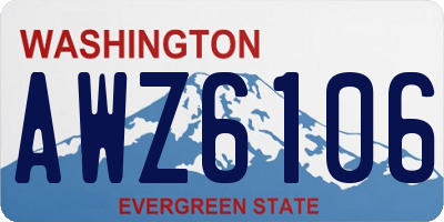 WA license plate AWZ6106