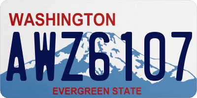 WA license plate AWZ6107