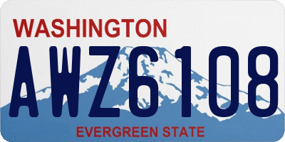 WA license plate AWZ6108