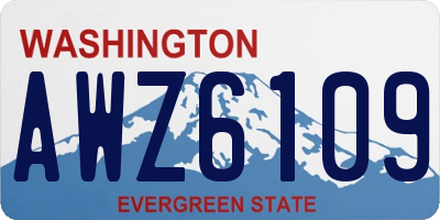 WA license plate AWZ6109