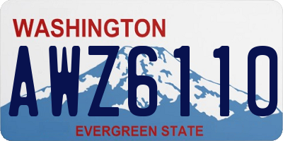 WA license plate AWZ6110