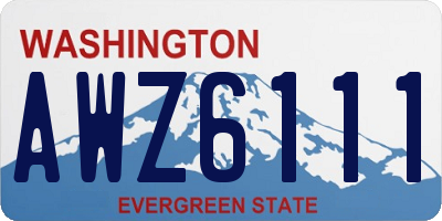 WA license plate AWZ6111