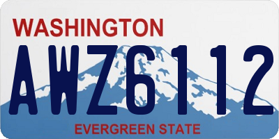 WA license plate AWZ6112