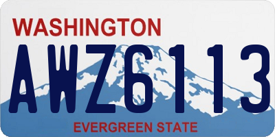 WA license plate AWZ6113