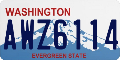 WA license plate AWZ6114