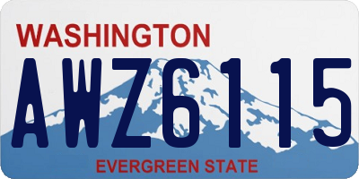 WA license plate AWZ6115