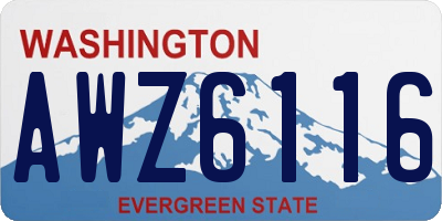 WA license plate AWZ6116