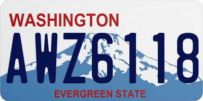 WA license plate AWZ6118