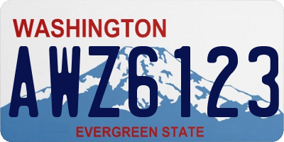 WA license plate AWZ6123
