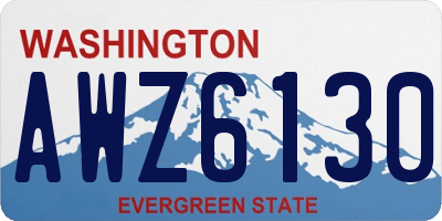 WA license plate AWZ6130