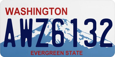 WA license plate AWZ6132