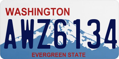 WA license plate AWZ6134