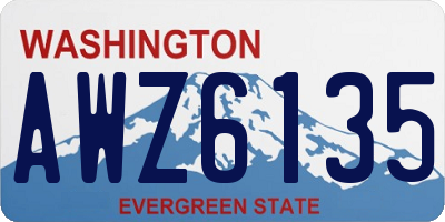 WA license plate AWZ6135
