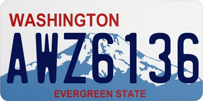 WA license plate AWZ6136