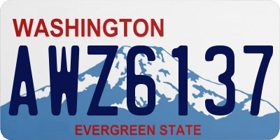 WA license plate AWZ6137
