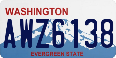 WA license plate AWZ6138
