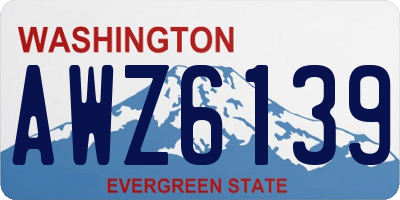 WA license plate AWZ6139